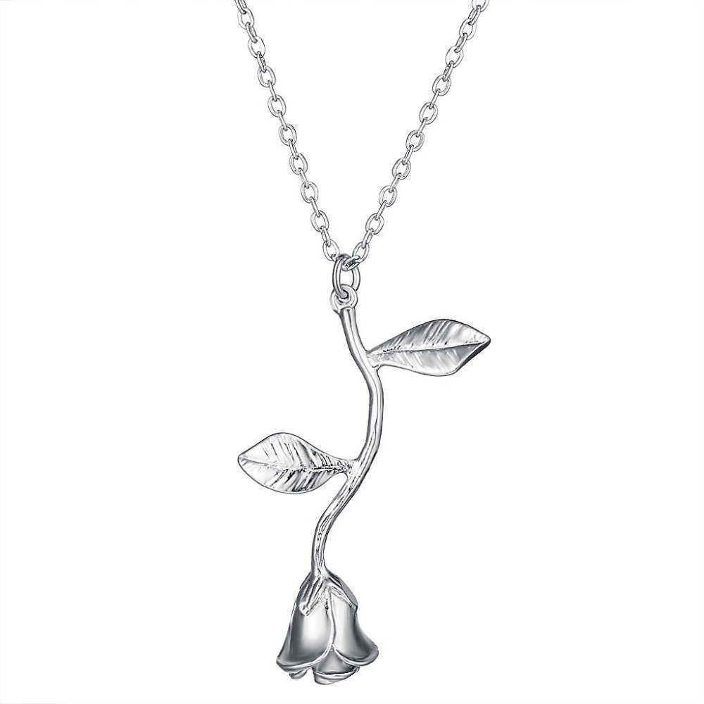 ✨ 925 Sterling Silver Plated Beautiful Flower Necklace for Women, EVGG1086